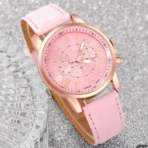 Geneva,Elegant Pink Women's Watch